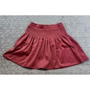 Girls GB Skirt XL Extra Large Corduroy Mauve Smocked Waist‎ Pleated Kids